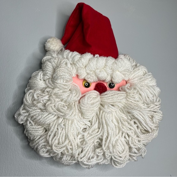 Vintage Bleach Bottle Santa Claus Handmade Felt Wall Decor - Picture 3 of 7